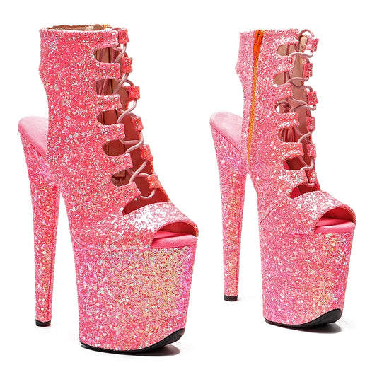 20CM/8Inches shine New Boots Nightclub Stage Fashion Club Stage Performance High Heel Bottom Boots 2B