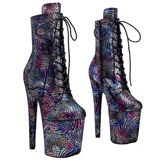 20CM/8Inch Genuine Leather Women's Platform disco party High Heels  Pole Dance boot