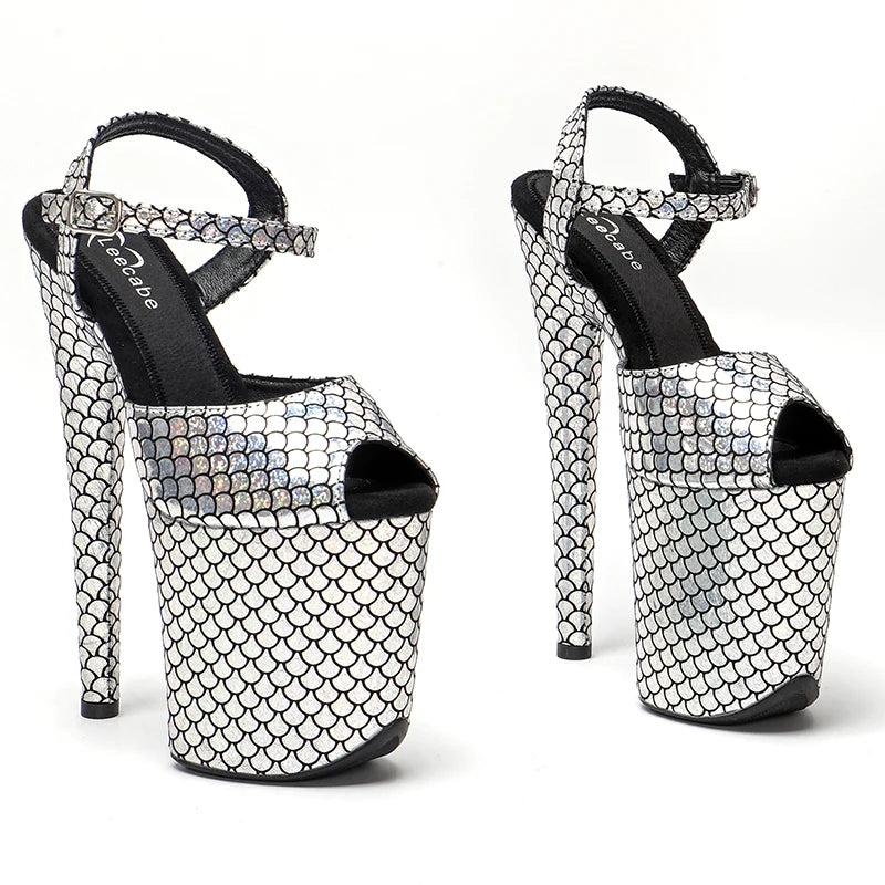 New  materials covered heels Women's Platform Sandals Pole Dancing Shoes 8 Inch High Heels Shoes ladies shoes