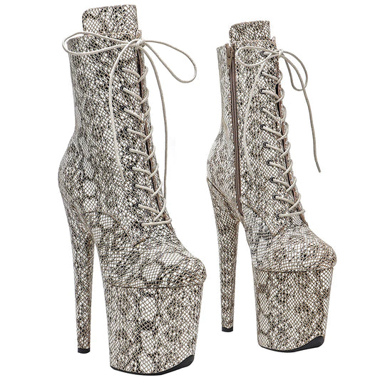 20CM/8Inch Genuine Leather Women's Platform disco party High Heels  Pole Dance boot