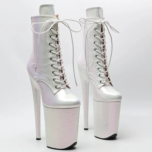 23CM/9inches Snake Upper Pole Dance Shoes High Heels Platform Ankle Boot Pole Dance Boot