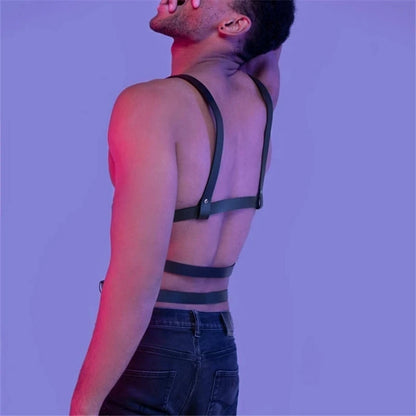 Lingerie Harness Fashion Men Gentleman Adjustable Pu Leather Body Belt Punk Fancy Costume   Accessories