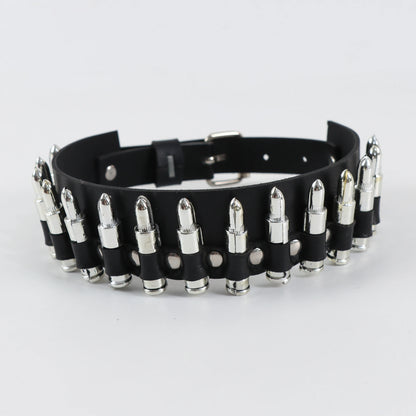 Punk Silver Color Spike Rivets Choker Necklace Leather Anime Necklaces Women Chokers Collar  Harness witch rave Necklace