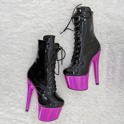 17CM/7inches two color PU  material High Heel platform Pole Dance boot