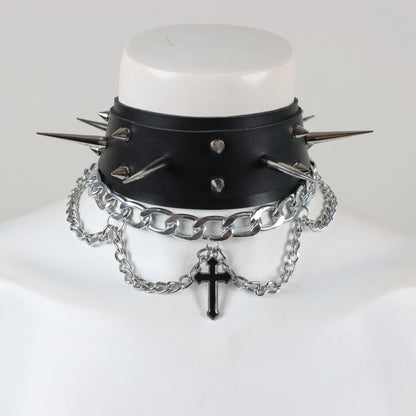 Gothic Leather  Women Harness Collar Necklaces Fashion Body  Party Punk Rave Harajuku Cosplay  Accessories