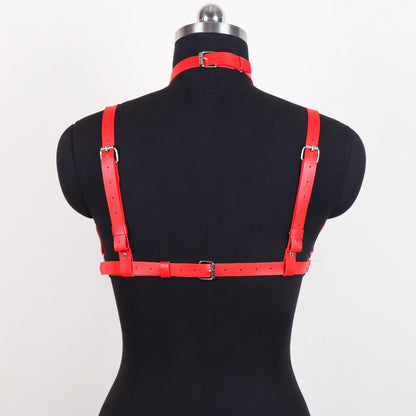 Leather Harness Bras  Women Lingerie  Cage Bra Goth  Sleepwear Party Club Brassiere Costume