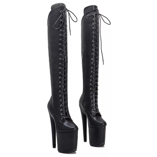 20CM/8Inch PU Upper  Platform disco party High Heels Shoes Pole Dance boot