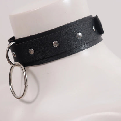 Sexy Harajuku PU  Leather Choker Chain Pendant Necklaces Women Men Punk Neck Gothic Black Necklace Cool Collar Cosplay