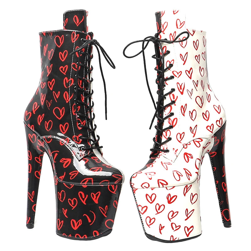 Newest 20CM/8CM  PU upper  Two color Mix color   Pole dancing shoes High Heel platform Boots  Pole Dancing boot