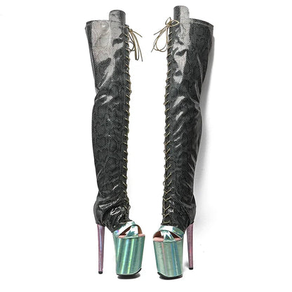 Serpentine high heel boot covers shoe set long boots cover