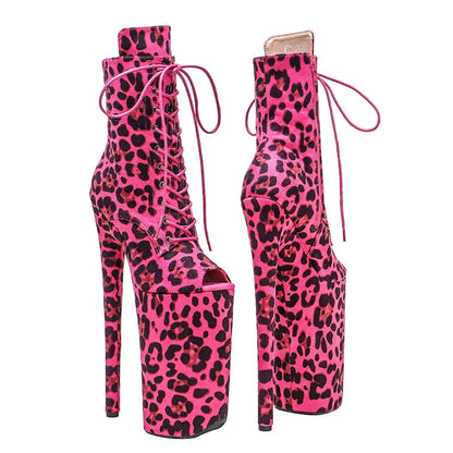 26CM/10inches ankle boots y exotic High Heel platform party open toe  shoes Pole Dance boot
