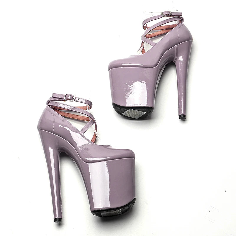 20cm/ 8inches Patent upper lady fashion  platform high heel    pole dance shoes
