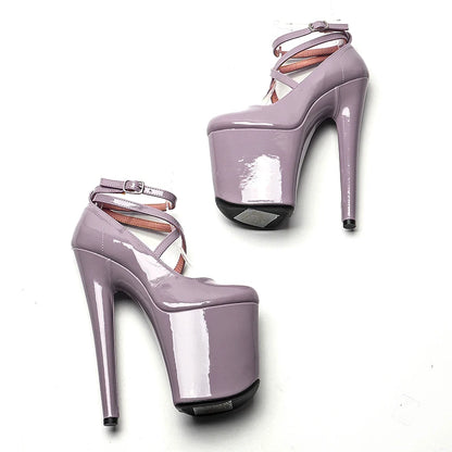 20cm/ 8inches Patent upper lady fashion  platform high heel    pole dance shoes