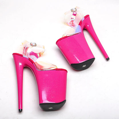 23 CM/9inches holographic Upper  Platform Shoes y Dance ShoesHigh Heels Sandals Pole Dance shoes