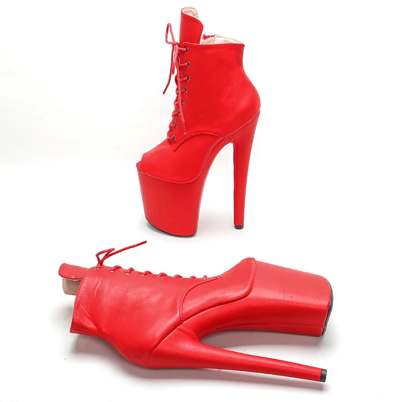 20CM/8inches ankle boots open toe  fashion for  lady party  High Heel platform boots Pole Dance boot 2B