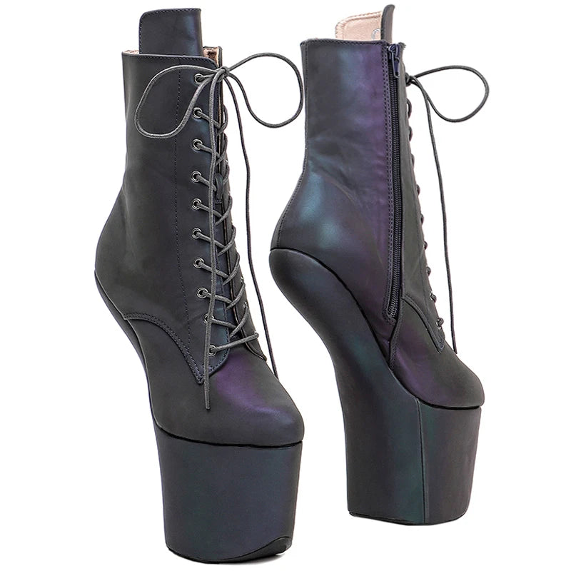 PU upper Reflective material Heelles Style y Exotic Pole Dance Stripper young trend fashion color matching shoes