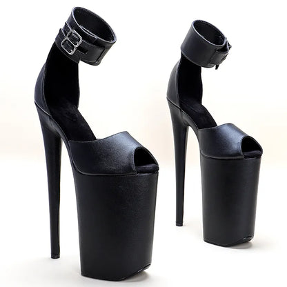 26CM/10inche  Matte  PU upper Open Toe   High Heel platform y exotic  party sandals   Pole Dance shoes