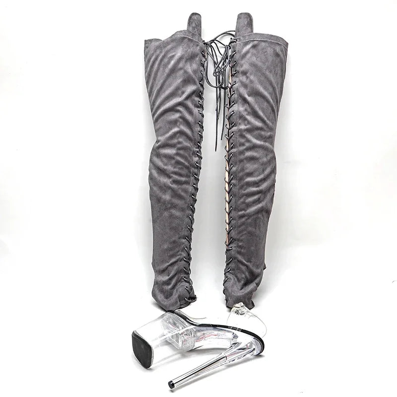 Serpentine high heel boot covers shoe set