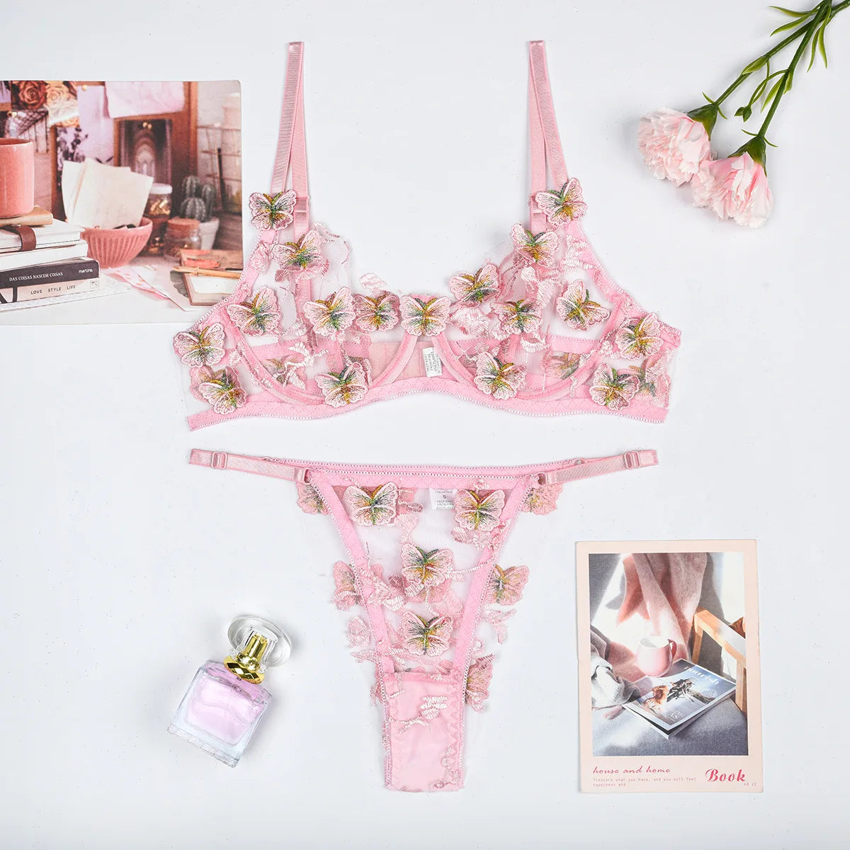 erfly Lingerie Sensual Transparent  Sets Fairy Luxury Delicate Underwear Sheer Lace See Through  Intimate