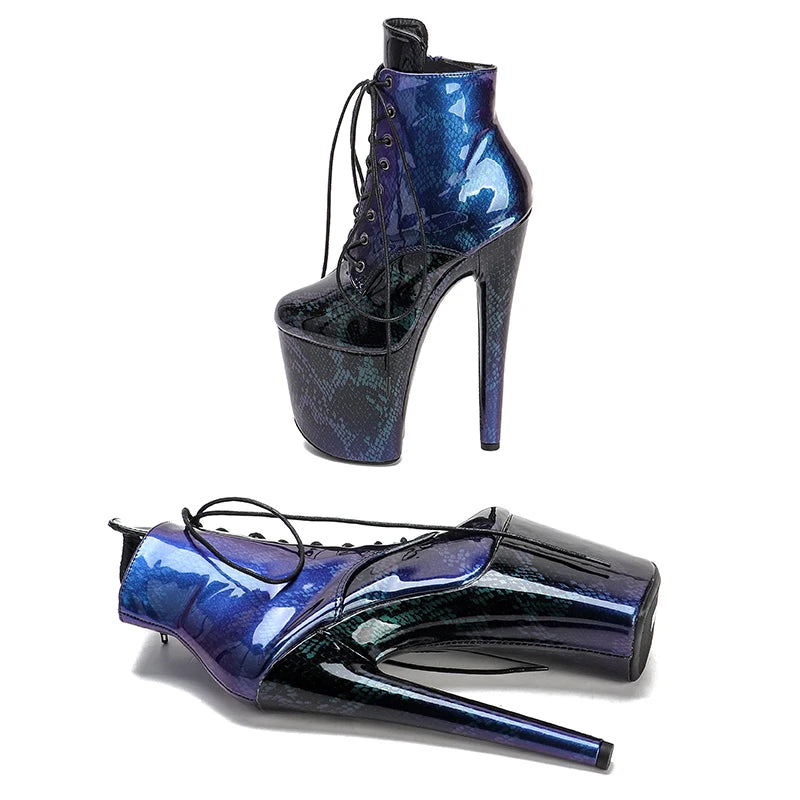 20CM/8Inch PU upper  Platform boots  party High Heels  Pole Dance shoes
