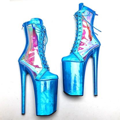 26CM/10inches  snake patent y exotic platform boot party shoes model nightclub super high heel  Pole Dance boot 4B