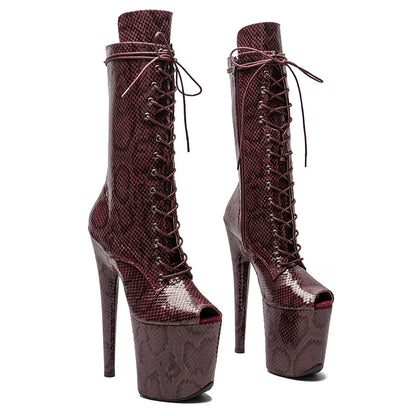 20CM/8Inch Serpentine pattern  new design  Boots Nightclub Stage High Heel Bottom Boots 4B