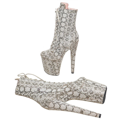 20CM/8Inch Genuine Leather Women's Platform disco party High Heels  Pole Dance boot