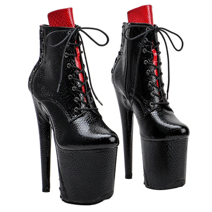 20cm/8inches PU upper  Fashion High Heel platform   Pole Dancing boots