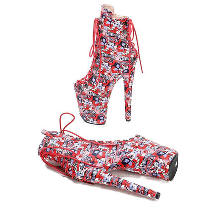 20CM/8inches Pu Upper   Pole dancing platform Pole Dance boots
