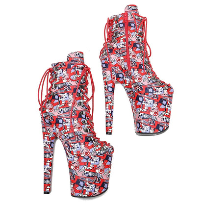 20CM/8inches Pu Upper   Pole dancing platform Pole Dance boots