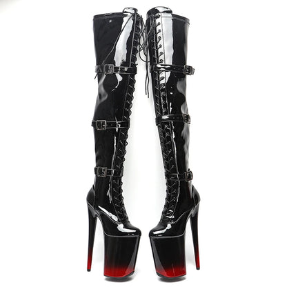 23CM/9inches patern leather Women New Design y Extreme High Heel   Lap Dancing Stripper Shoes Platform boot 5K