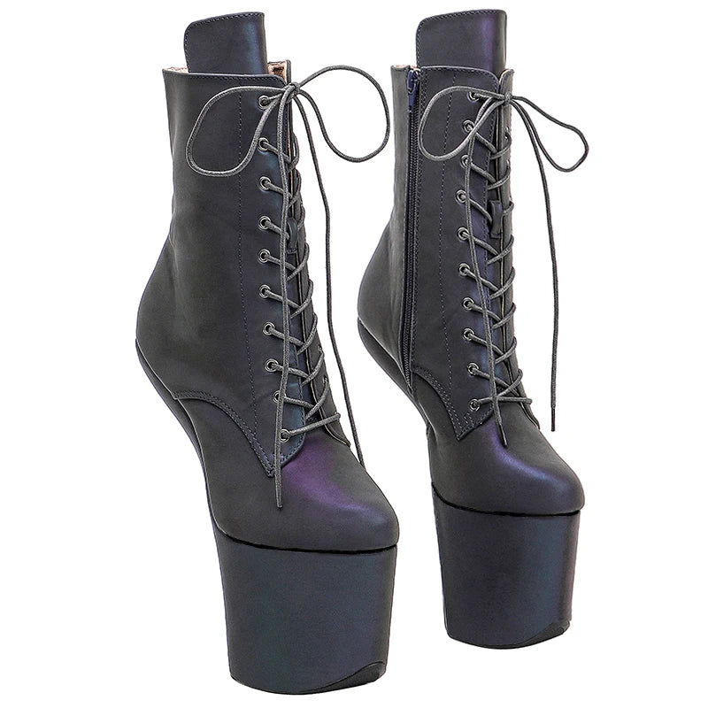 PU upper Reflective material Heelles Style y Exotic Pole Dance Stripper young trend fashion color matching shoes