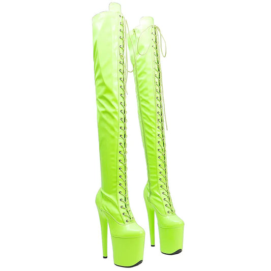 20CM/8inches patent upper  fashion  lady High Heel platform  Pole Dance boots