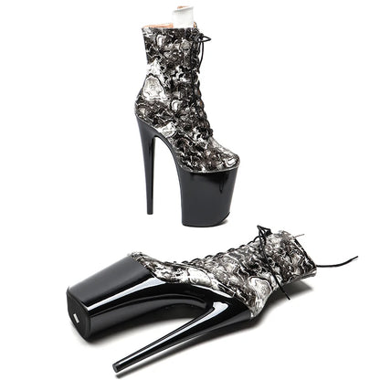 23CM/9inches Shiny  PU Fashion Trends y Exotic Pole Dancing Platform Pole Dance Boots