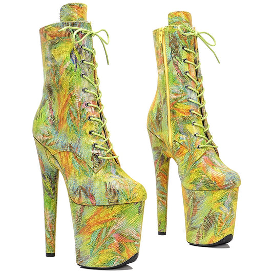 20CM/8Inch Genuine Leather Women's Platform disco party High Heels  Pole Dance boot