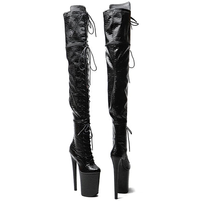 23CM/9Inch Pu Upper Zipper split boots Women New Design Three ways wear boots Extreme High Heel  Detachable boots