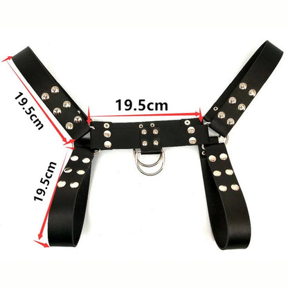 Men Harness Chest Belt  Collar Leather Lingerie ual Gay Clothing   Adjustable Strap Body Shoulder for Adult