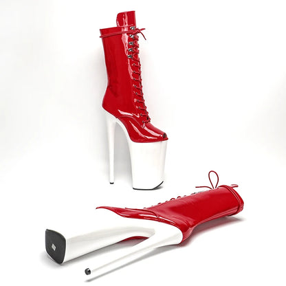 26CM/10inch Shiny Patent  PU Upper Open Toe  y exotic High Heel platform party shoes Pole Dance boot