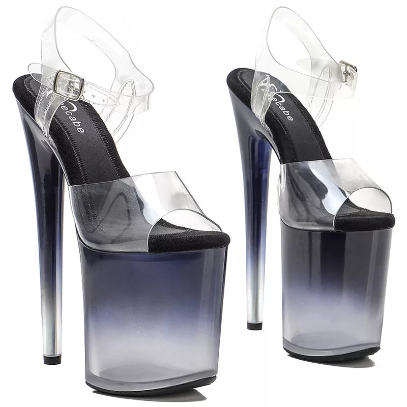 20cm/8inches PVC upper high heel sandals  y model shoes pole dance shoes