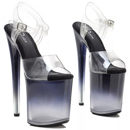 20cm/8inches PVC upper high heel sandals  y model shoes pole dance shoes