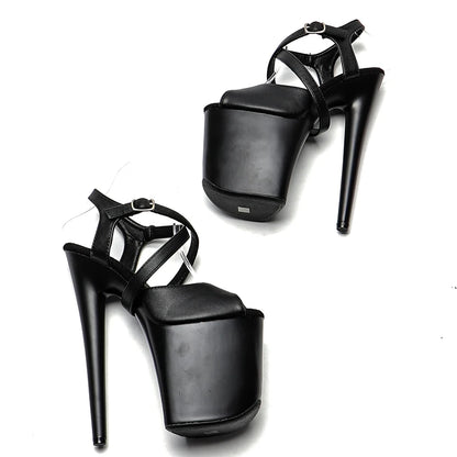 20cm/8inches matte upper Women Shoes y  Sandals  Platform Shoe High Heels Party Club Stripper  Steel Tube Dancing 1K