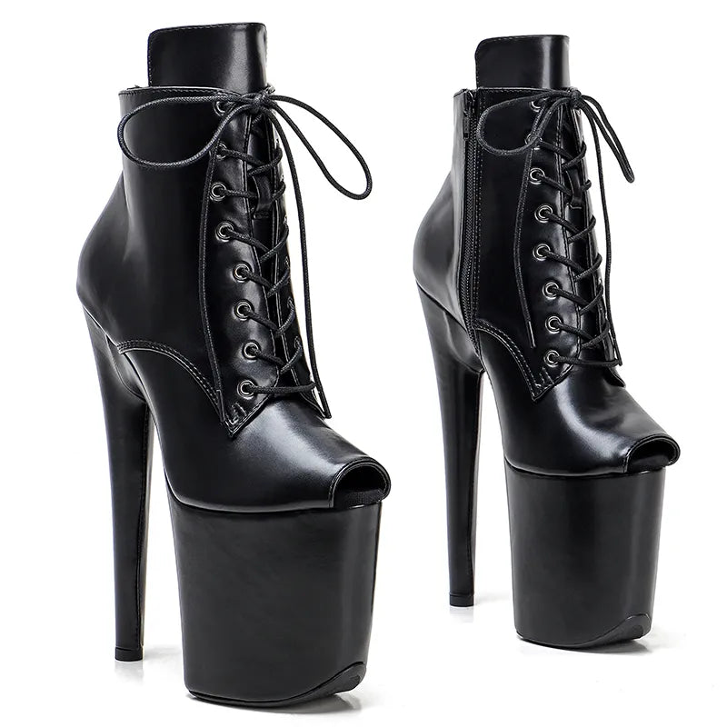 20CM/8inches ankle boots open toe  fashion for  lady party  High Heel platform boots Pole Dance boot 2B