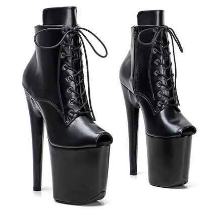 20CM/8inches ankle boots open toe  fashion for  lady party  High Heel platform boots Pole Dance boot 2B