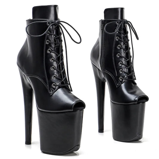 20CM/8inches ankle boots open toe  fashion for  lady party  High Heel platform boots Pole Dance boot 2B