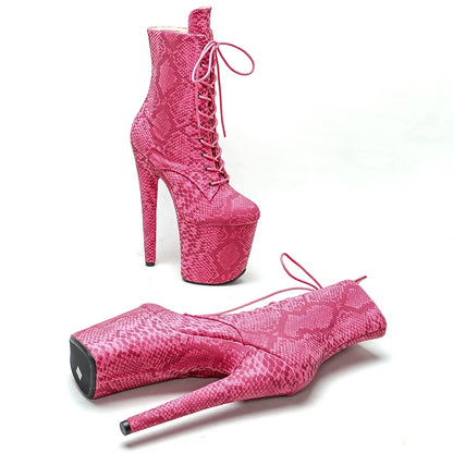 20CM/8Inch Snake Upper  Platform disco party High Heels Shoes Pole Dance boot