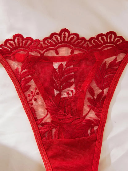 Ellolace Erotic Lingerie With Lace Transparent Embroidered Sexy Costumes Uncensored Wedding Intimate Push Up Bra 2-Piece Set
