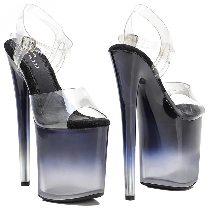 20cm/8inches PVC upper high heel sandals  y model shoes pole dance shoes