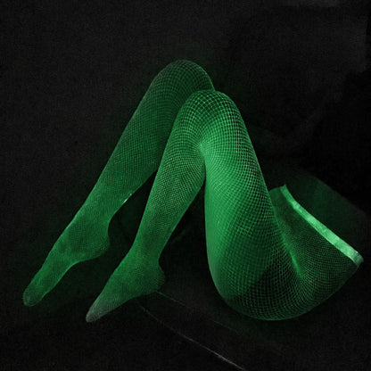 Glow in The Dark Fishnet  Bodysuit Women  Lingerie Open Crotch Bodystockings Party Club Luminous  Clothes