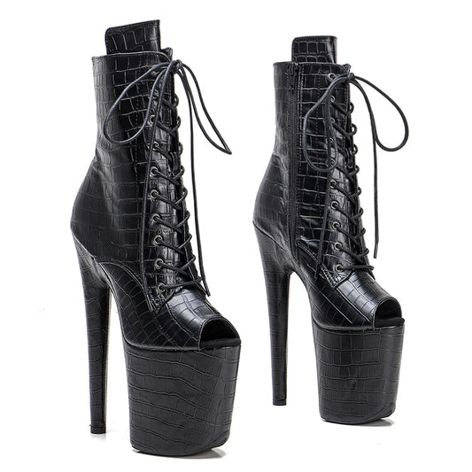 20CM/8inches  New  Boots Nightclub Stage High Heel Boots  Stiletto Pumps Side Zipper High Heels Women's Party Shoes  3B