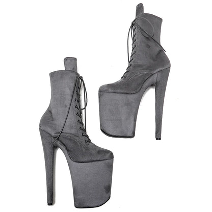 23CM/9inches Suede upper  y boots  High Heels Platform Pole Dance shoes